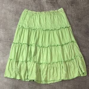 Y2k Kiwi Embellished Tiered Skirt